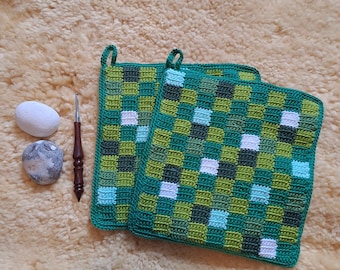 Potholder check green