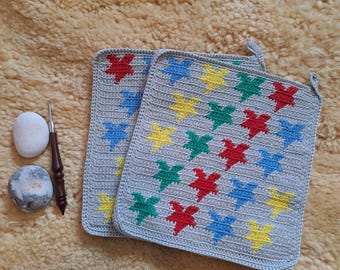Potholders Stars Rainbow