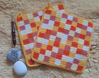 Potholders autumn checks
