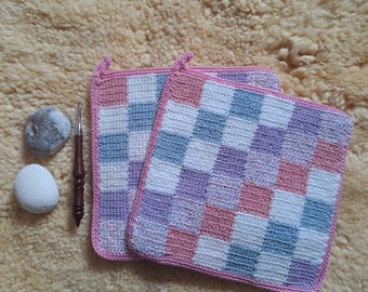 Potholder Check Pink