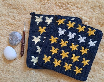 Potholder stars light yellow