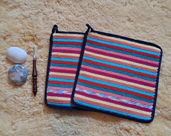 Potholder stripes rainbow