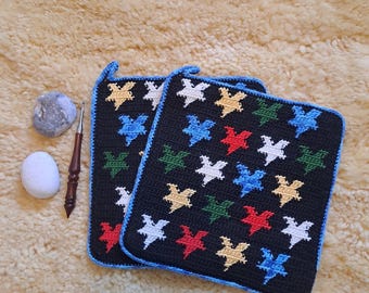 Potholder black-rainbow