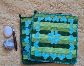 Potholder hearts