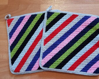 Topflappen bunte Streifen