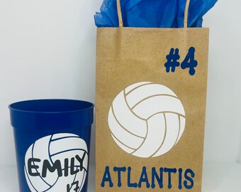 thumbnail image 2 of 20 Pack Volleyball Clear Gift Bags With Handles - Sports Theme Party Favor Tote Bags 2 of 13