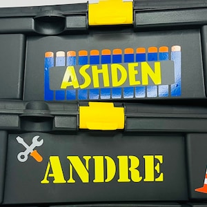 Personalized Toolbox/Construction Theme Toolbox/ Birthday Party Favors/ Gear Box