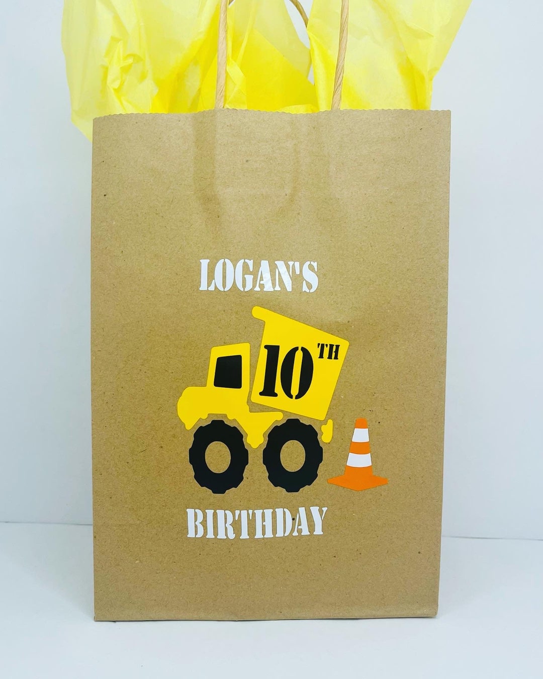 Construction Party Bags/ Party Favors Bags/ Dump Truck Theme Bags Etsy