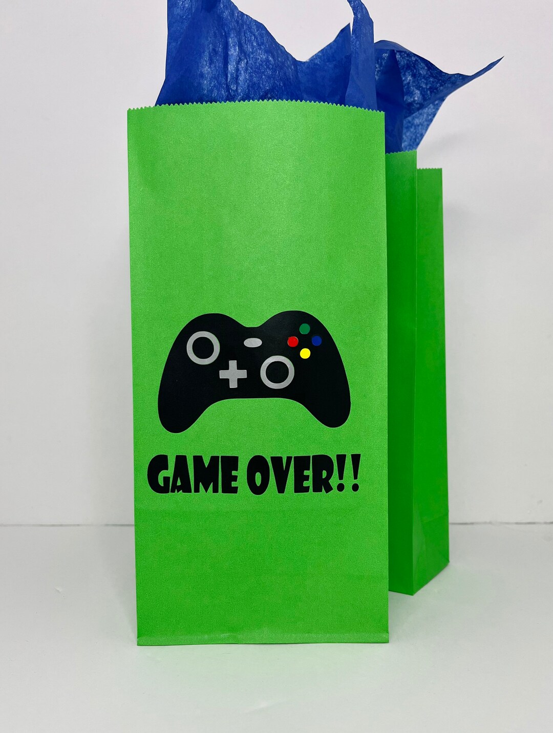 Game Over/ Gamer Birthday Bags/video Favor Bags/video Treat Etsy