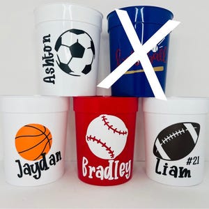 Sports Team Cups/ Birthday Favor Cups
