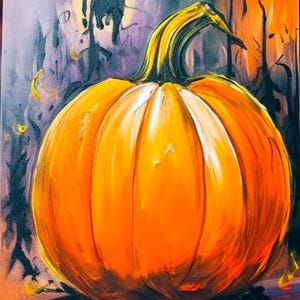 Preprinted Canvas Panel/Pumpkins in Fall/Halloween/DIY Canvas/Fall Pumpkin Painting Kit
