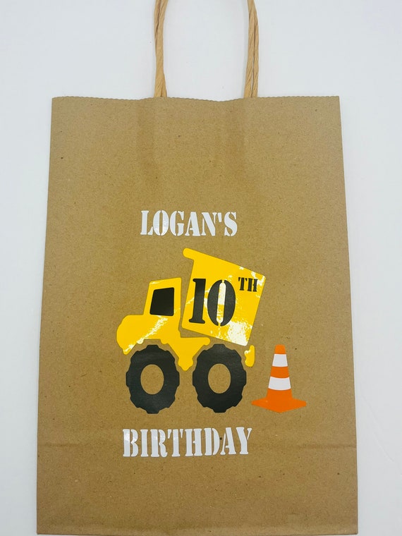 Paquete de 24 bolsas de construcción para fiestas, suministros de fiesta de  cumpleaños, decoración de camión volquete, bolsas de regalo para niños y