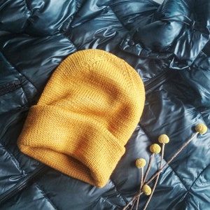 Doppelmütze Merinowolle Unisex Strickmütze Wintermütze mit Revers Beanie für Mädchen Beanie für Herren Beanie für Baby Warme Beanie Mütze