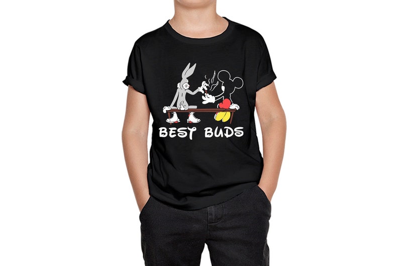 Toddler Tee 100/% Cotton Toddler T-Shirt Kid Tee Kid T Shirt Bugs Bunny and Mickey Mouse Best Friends Kids T-Shirt Kid/'s Birthday