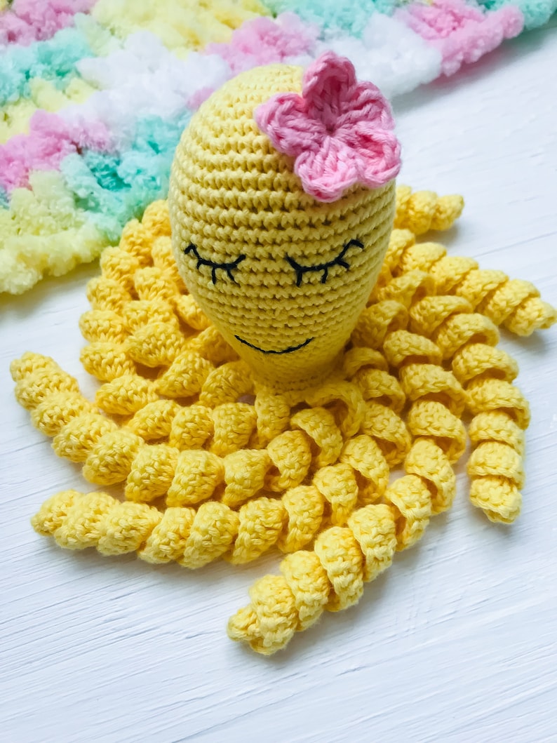 Knitted octopus toy octopus toy for baby Knit Baby Octopus Etsy