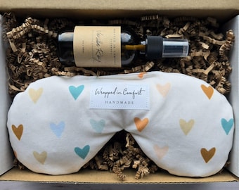 Organic Cotton Eye Pillow Gift Set | Vanilla Rose Aromatherapy Mist