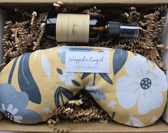 Organic Cotton Eye Pillow Gift Set | Lavender Aromatherapy Mist