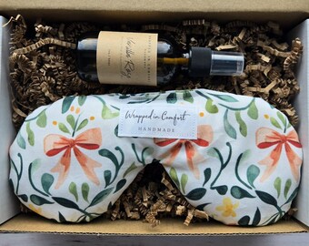 Organic Cotton Eye Pillow Gift Set | Vanilla Rose Aromatherapy Mist