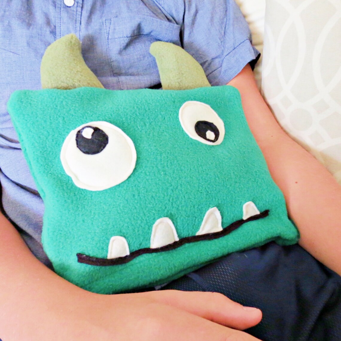 Monster Heating Pad Rice or Flaxseed Filling Etsy Canada