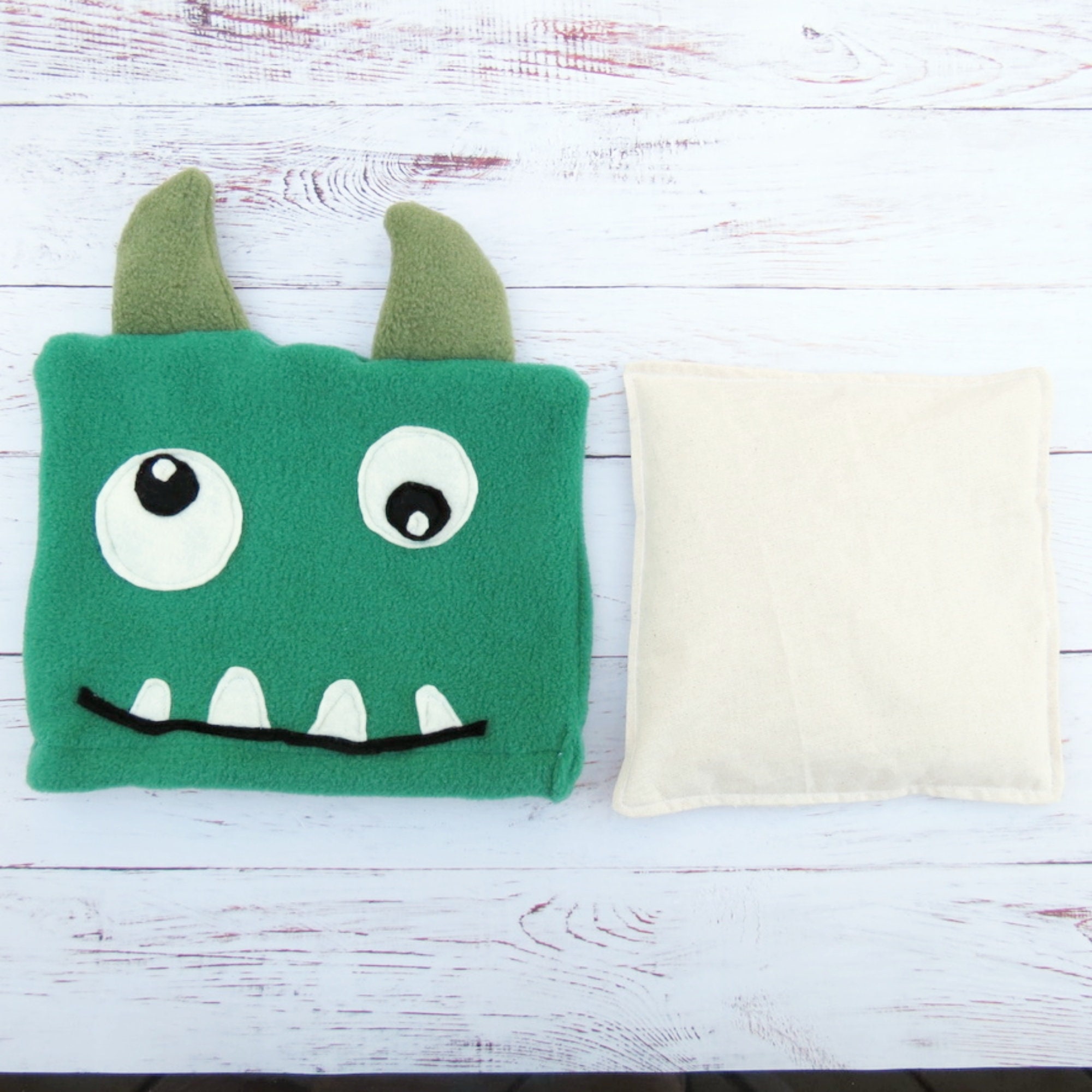 Monster Heating Pad Rice or Flaxseed Filling Etsy Canada