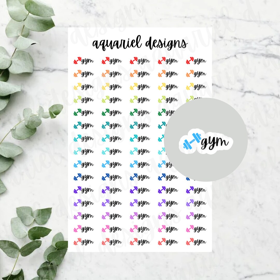 Mini Gym Planner Stickers Set of 75 Workout Stickers Fitness Planner