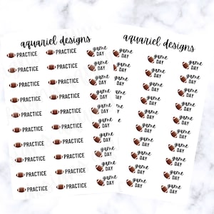 Football Sticker Sheet | Football Practice Stickers | Football Game Stickers | Set of 30 Football Planner Stickers | Bullet Journal Stickers