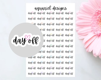 Day Off Planner Stickers, Day off Stickers, Off Day Stickers, Set of 60 Day Off Bullet Journal Stickers