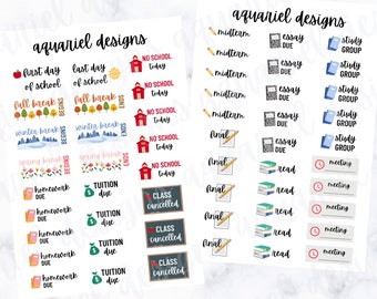 Back To School College Edition Stickers | School Stickers for Planner | College Planner Stickers