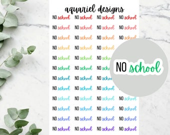 No School Stickers, Set of 48 No School Text Planner Stickers, No School Bullet Journal Stickers