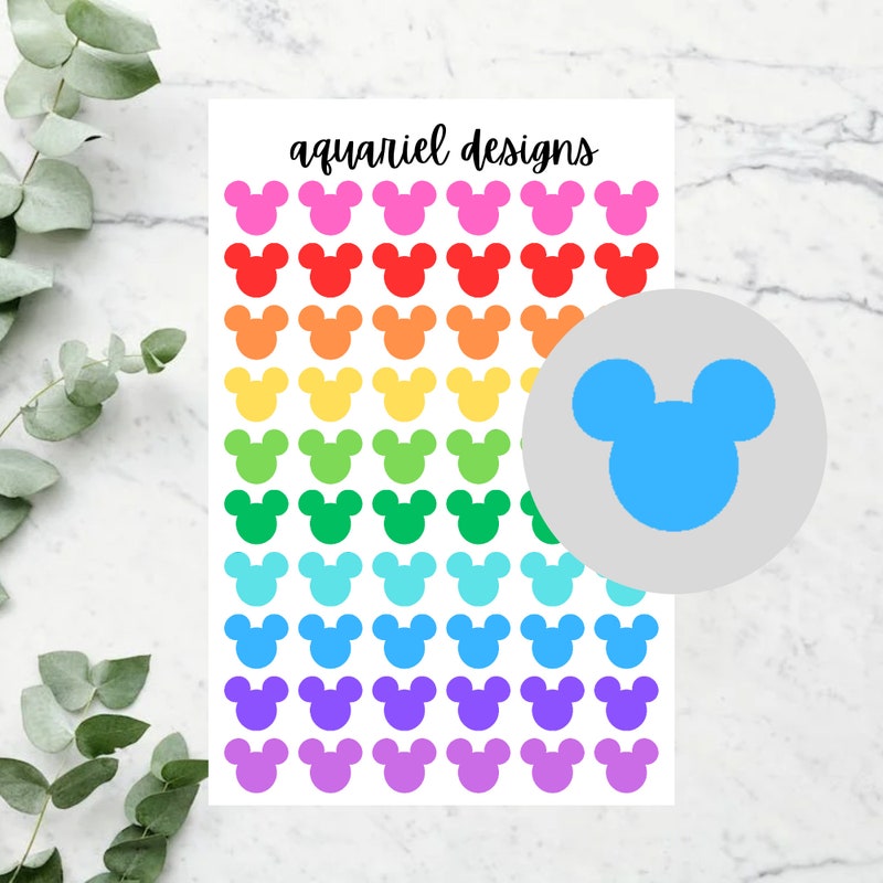 Mickey Sticker Size Mickey Stickers - Etsy