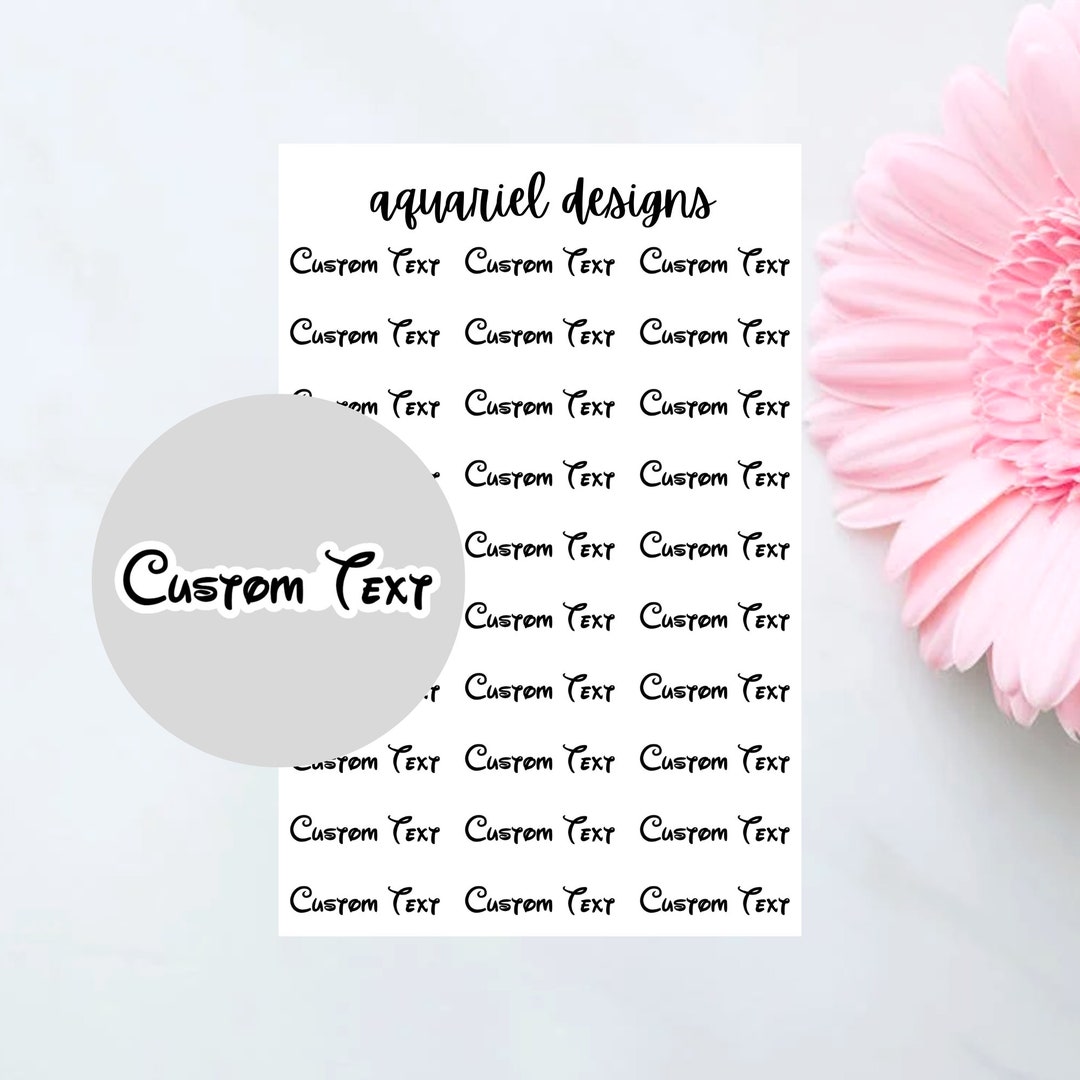 Disney Custom Script Stickers, 30 Personalized Labels for Planners ...