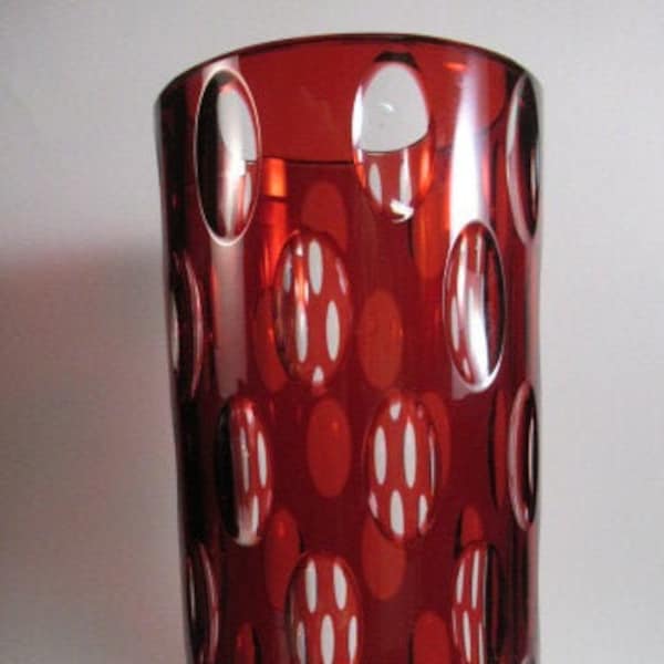 Vase cristal rouge