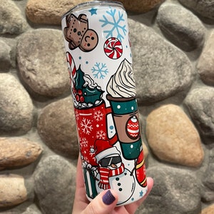 Christmas Drink Tumbler/Holiday Drink Collage Tumbler