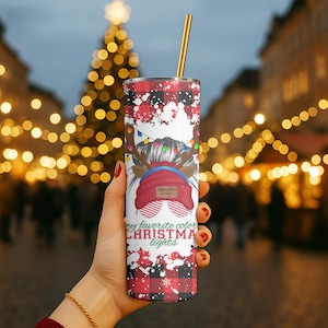 Christmas Junkie Tumbler/My favorite color is Christmas lights Tumbler/Holiday Tumbler