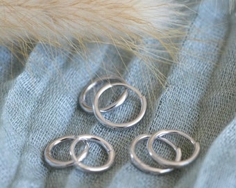 Orecchini a cerchio d'argento, 5mm,6mm,7mm,8mm,9mm piccoli cerchi, piccolo cerchio d'argento, Huggies in argento sterling, cerchio di cartilagine, cerchio di elica, cerchio di conchiglia