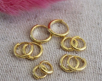 Orecchini a cerchio d'oro, piccoli cerchi da 5 mm, 6 mm, 7 mm, 8 mm, 9 mm, piccoli cerchi d'argento, piccoli cerchi Huggie d'oro, cerchio di cartilagine, cerchio di elica, cerchio di conchiglia