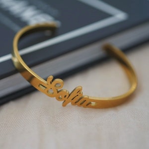 Cuff Bangle Bracelet , Minimalist Custom Name Cuff Bracelet , Adjustable Cuff Bracelet , Personalized Bracelet , Custom Gift For Her, Mom