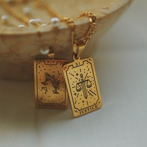 Astrologie tarotteken ketting, aangepaste dierenriemhanger, gepersonaliseerde tarotkaart sieraden, waterdicht, anti-aanslag, spiritueel cadeau voor haar