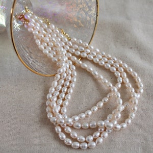 Freshwater Pearl Choker Necklace | Gold Pearl Necklace | Dainty Pearl Choker | Pearl Beaded Choker | Oval Pearl Necklace | Gift For Her
