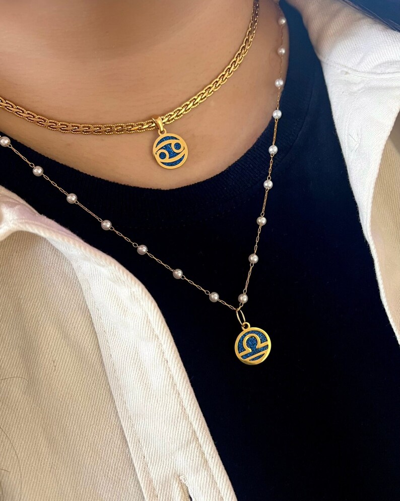 Gold FILLED Zodiac Necklace | Leo Zodiac Necklace | Gold Cancer Zodiac Necklace | Gemini Zodiac Necklace | Zodiac Necklace Women |WATERPROOF 