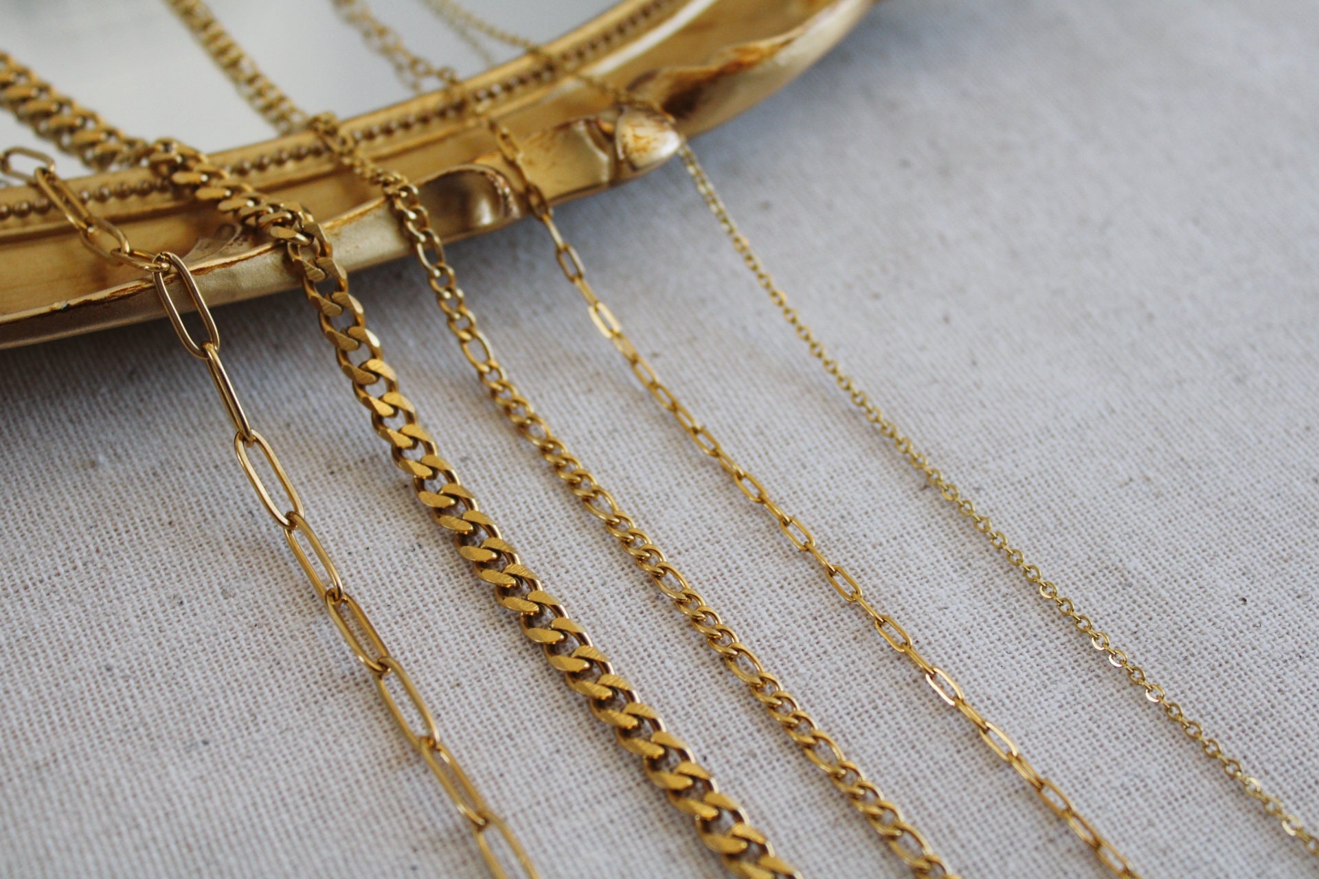 Gold Plated Shell Shaped Chain, Necklace Chain, Bulk Chain