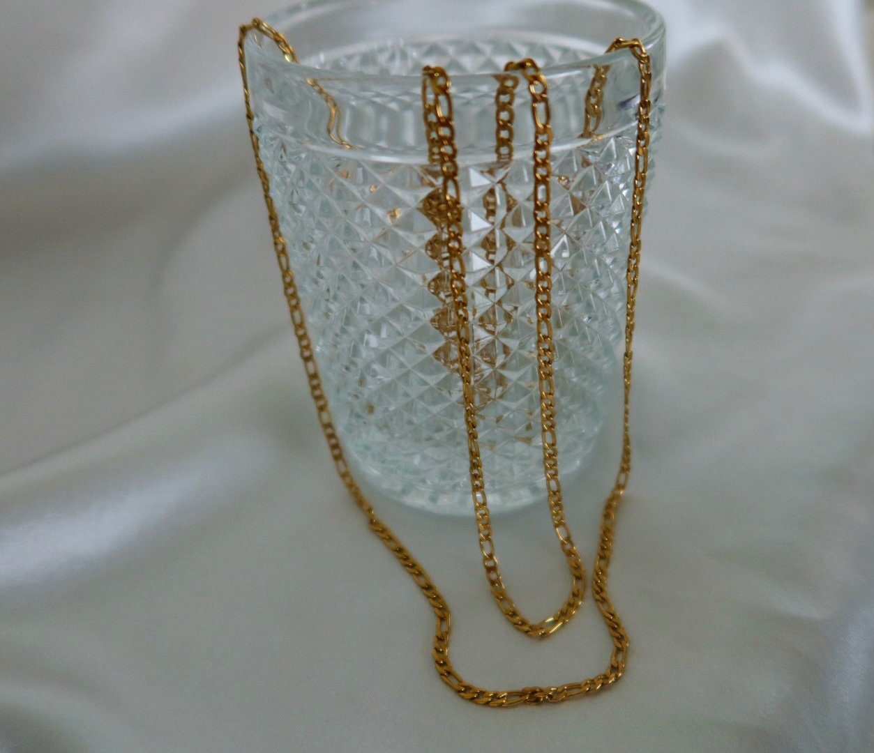 18K Gold Figaro Chain Necklace WATERPROOF Necklace Gold - Etsy