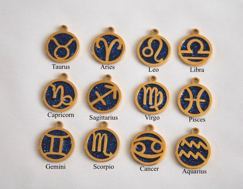 Gold Zodiac Necklace Constellation Astrology Zodiac Necklace Etsy