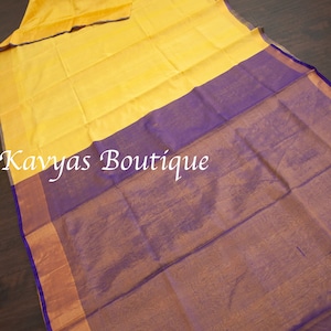 Yellow Gold Dual Tone Tissue Uppada Saree | Sarees for women | Kavyas Boutique | Ethnic wear | Ships from Utah, USA