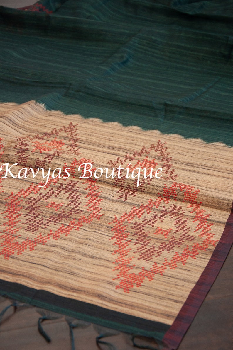 Kavya/'s Boutique Saree Ethnic wear Sarees for women Sacramento Green Metallic Linen Blend Saree USA Ships from Utah