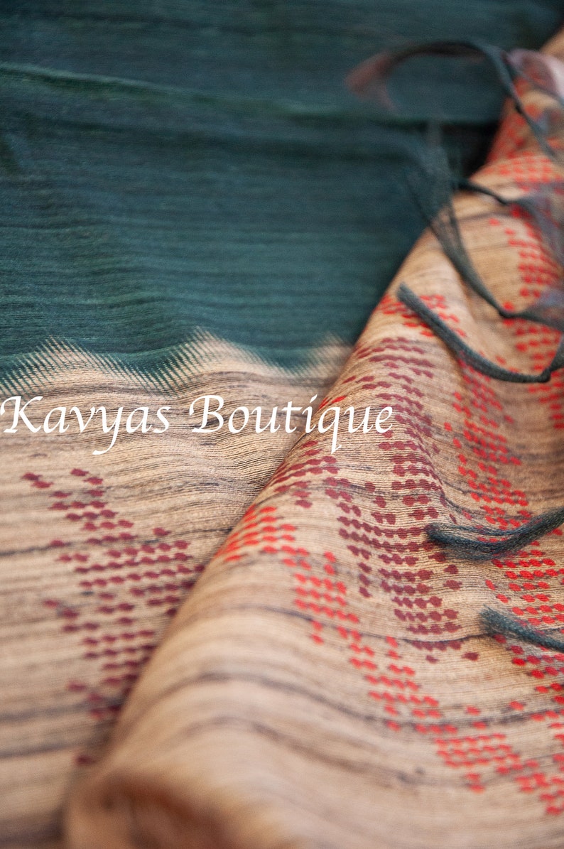 Kavya/'s Boutique Saree Ethnic wear Sarees for women Sacramento Green Metallic Linen Blend Saree USA Ships from Utah