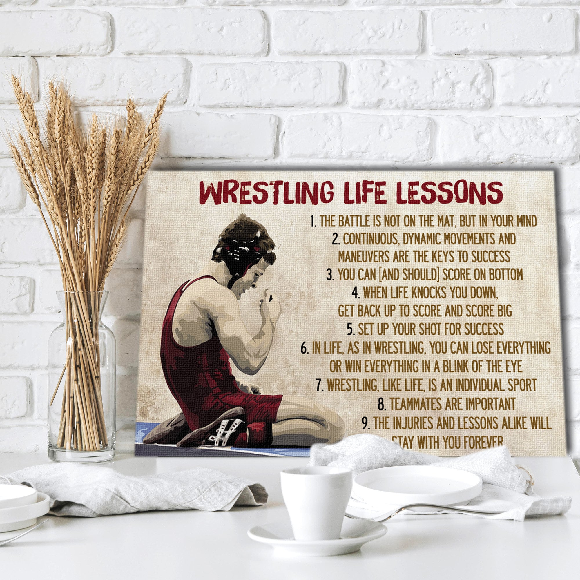 Wrestling Life Lessons Canvas 0.75 & 1.5 In Framed Wall Etsy