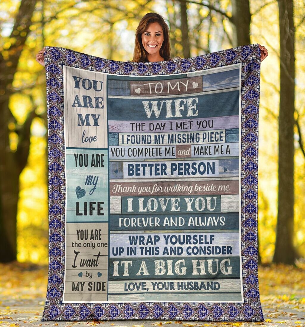 To My Wife Blanket Wife blanket Love Your Husband Blanket Etsy