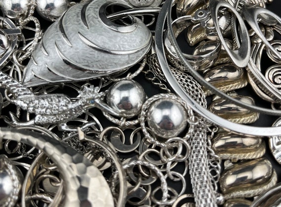 Silver Tone Vintage Jewelry Mystery Bundles Lots.… - image 3