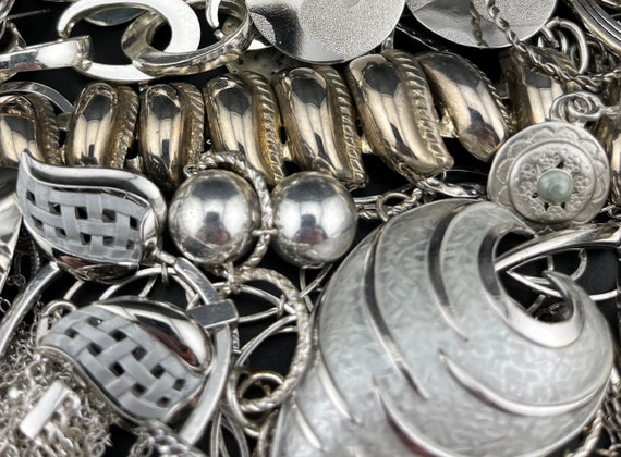 Silver Tone Vintage Jewelry Mystery Bundles Lots.… - image 5